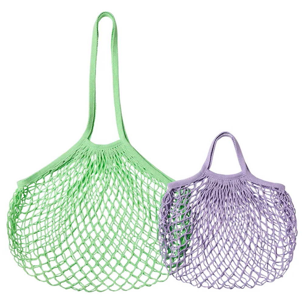 IKEA TABBERAS Mesh Bag, Set Of 2, Green/Lilac (305.532.83) NEW